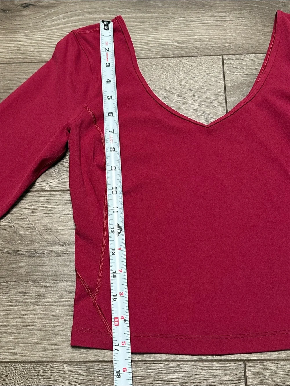 Lululemon Align Long Sleeve Crop Shirt Pomegranate Red Pink Size 4